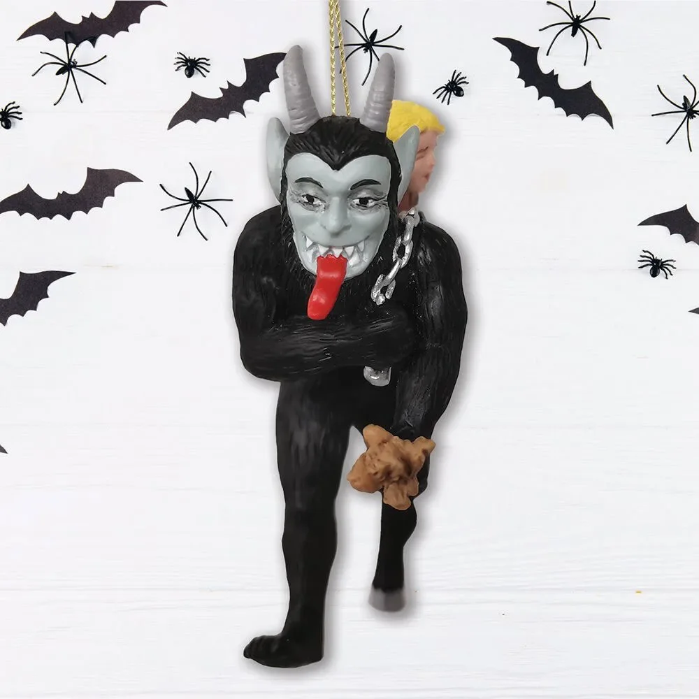 Krampus Creepy Halloween Ornament, Horror Christmas Tree Resin Decoration